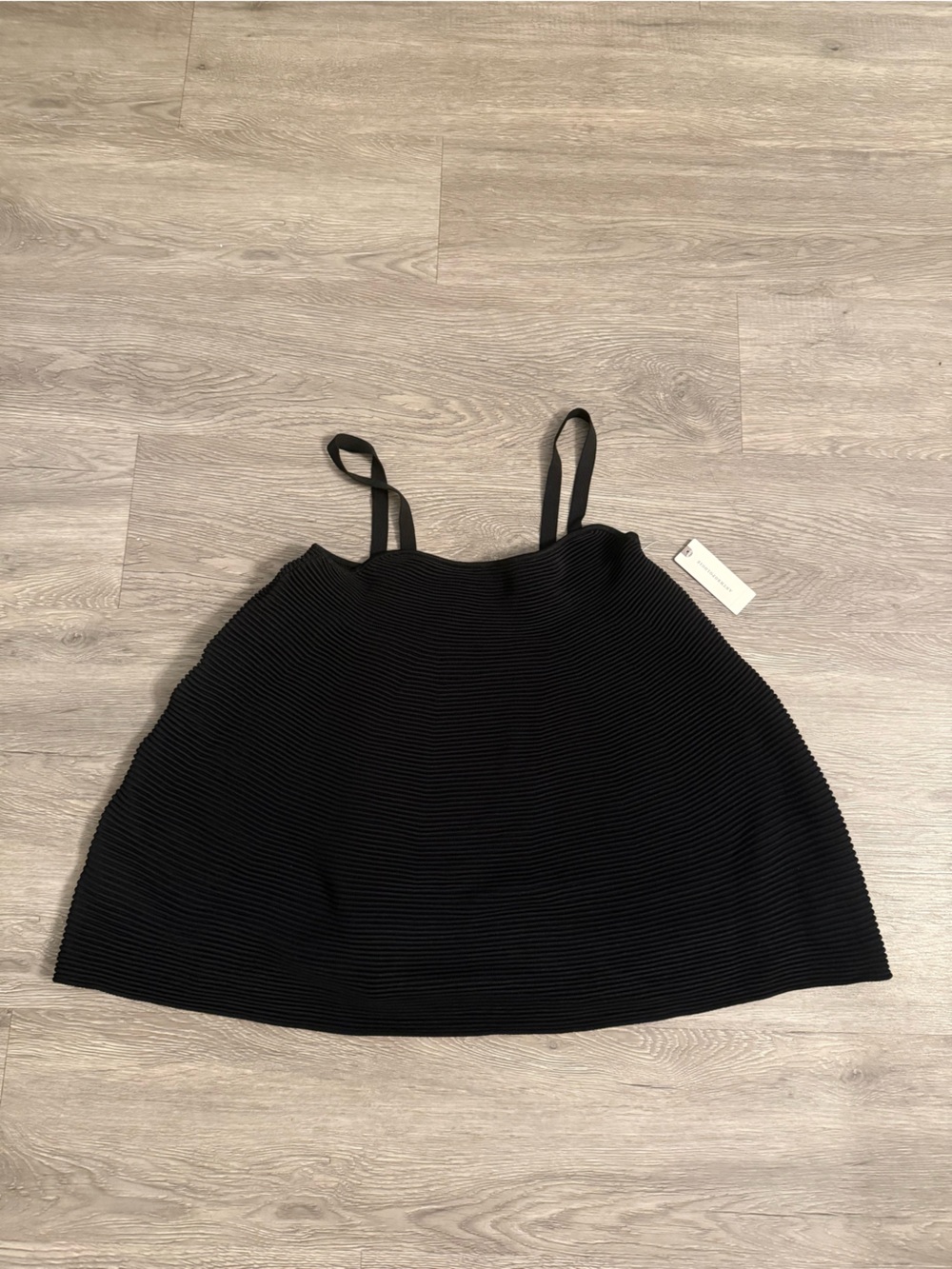 Anthropologie Black Ribbed Tank Top with Straps